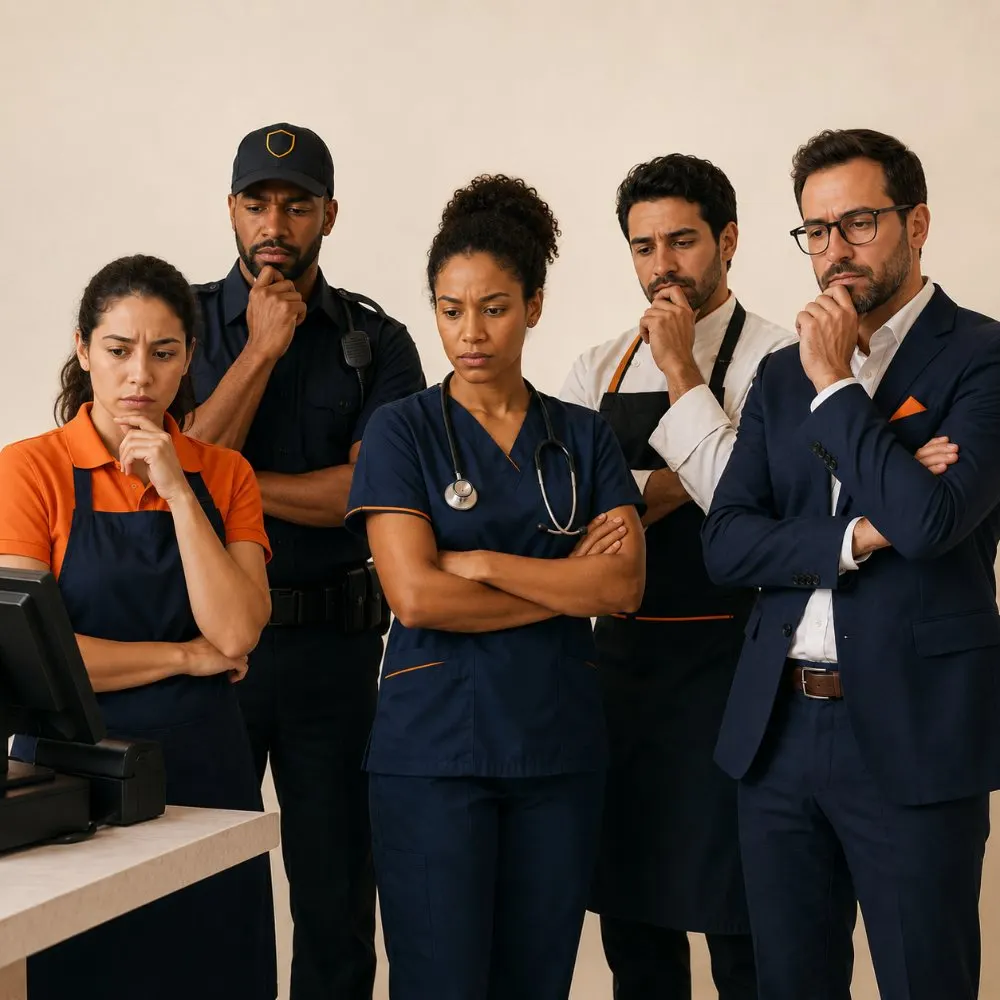 Profissionais de diferentes setores preocupados com a escala 6x1